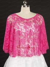 Hot Pink Beading Lace Hot Sale Wraps for 2014 JSA005FOR