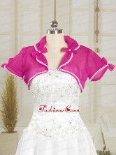 Hot Pink Wedding Party Organza Shawls with Beading JSA004-19FOR