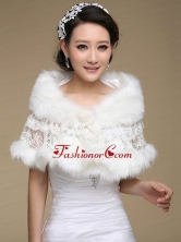 New Style Faux Fur White Wraps for 2015 ACCWRP044FOR