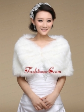 Pearl Front Closure Rabbit Fur 2015 Pretty Shawls ACCWRP004FOR