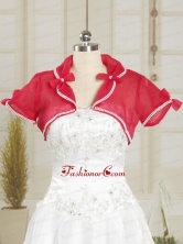 Red Organza Wedding Party Shawls with Beading JSA004-17FOR