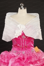 Simple Beading Hand Made Flower Wraps in White JSA007FOR