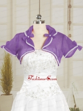 Simple Red Purple Organza Shawls with Beading JSA004-20FOR