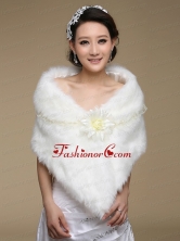 Unique White Faux Fur Wraps for 2015 ACCWRP047FOR