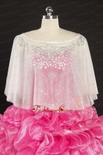 White Organza Beading Shawls for Summer JSA022FOR