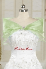 Yellow Green Organza Beading Shawls for Wedding JSA001-19FOR