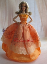 Beautiful Ball Gown Yellow Quinceanera Doll Dress Babidf112for