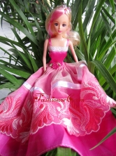 Beauty Party Dress To Quinceanera Doll With Hand Made Flowers And Embroidery Babidf406for