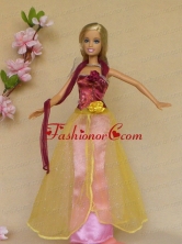 Colorful Hand Made Flowers Handmade Dresses Fashion Party Clothes Gown Skirt For Quinceanera Doll Babidf267for