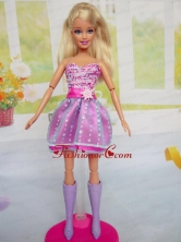 Cute Red Holiday Dress Mini-length Tulle For Noble Quinceanera Doll Babidf293for