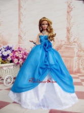 Elegant Ball Gown Blue Dress Made To Fit The Quinceanera Doll Babidf227for
