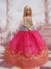 Elegant Ball Gown Organza Colorful Quinceanera Doll Dress Babidf101for