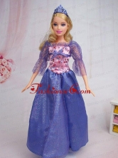 Elegant Blue Gown Sequin Made To Fit The Quinceanera Doll Babidf294for