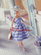 Elegant Embroidery Gown With Straps Tea-length Made To Fit The Quinceanera Doll Babidf028for