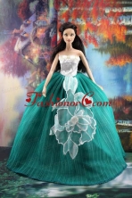 Elegant Green Gown With Appliques Dress For Quinceanera Doll Babidf179for