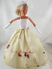 Elegant Princess Dress With Embroidery Gown For Quinceanera Doll Babidf325for