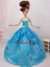 Elegant Printing Ball Gown Party Clothes Quinceanera Doll Dress Babidf091for