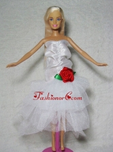 Elegant Wedding Dress With Flower Tea-length For Quinceanera Doll Babidf330for