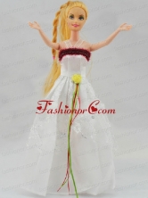 Elegant White Gown With Hand Made Flowers Party Clothes Fashion Dress For Noble Quinceanera Babidf073for