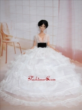Exclusive Ball Gown White Wedding Clothes Quinceanera Doll Dress Babidf102for