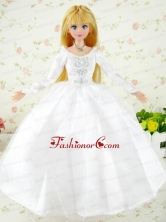 Fashion Handmade White Tulle Quinceanera Wedding Dress For Quinceanera Doll Babidf300for