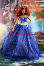 Fashion Royal Blue Dress For Quinceanera Doll Babidf178for