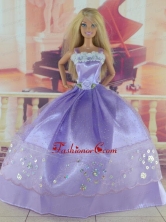 Gorgeous Lilac Gown With Sequins Made To Fit The Quinceanera Doll Babidf314for