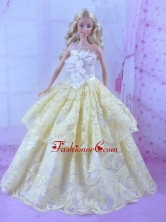 Gorgeous Yellow Princess Dress For Quinceanera Doll Babidf160for