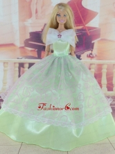 Green Pretty Gown With Embroidery Dress For Quinceanera Doll Babidf315for