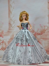 Grey Organza And Appliques Made To Fit The Quinceanera Doll Babidf226for