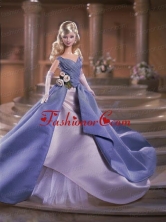 Hand Made Flowers Princess Colorful Quinceanera Doll Dress Babidf014for