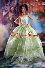 Lace Over Skirt Green For Sweet Quinceanera Doll Dress Babidf186for