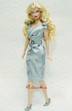 Light Blue And Belt Decorate Quinceanera Doll Dress Babidf409for