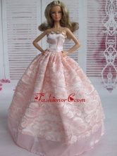 Lovely Baby Pink Applqiues Party Clothes Fashion Dress For Noble Quinceanera Babidf065for