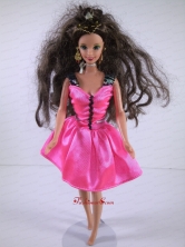 Lovely Handmade Pink Dress With Knee-length Dress For Noble Quinceanera Babidf039for