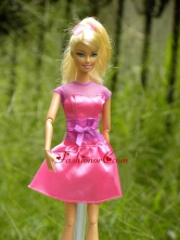 Lovely Handmade Rose Pink Scoop Appliques Sash For Quinceanera Doll Dress Babidf260for
