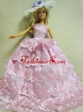 Luxurious Handmade Quinceanera Lace Wedding Dress For Quinceanera Doll Babidf368for 