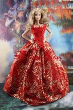 Luxurious Red Gown With Embroidery Made To Fit The Quinceanera Dress Babidf180for