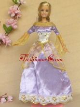 New Beautiful Lilac Long Sleeves Handmade Party Clothes Fashion Dress For Noble Quinceanera Babidf398for