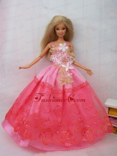 New Beautiful Pink Lace Handmade Party Clothes Fashion Dress For Noble Quinceanera Babidf080for