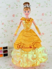 New Fashion Dress Tulle Taffeta Gown For Quinceanera Doll Babidf305for