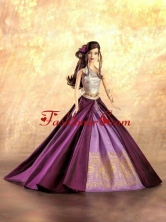 New Fashion Princess Purple Dress Gown For Quinceanera Doll Babidf032for