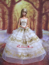 Perfect Wedding Clothes Embroidery Ball Gown Gown For Quinceanera Doll Babidf103for