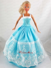 Pretty Blue Princess Dress With Lace Gown For Quinceanera Doll Babidf320for