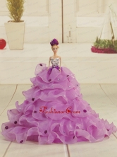 Pretty Bowknot Organza Lilac Quinceanera Doll Dress Quinceanera007for