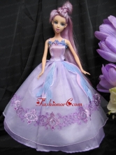 Pretty Straps Lilac Dress With Sequins Made To Fit The Quinceanera Doll Babidf250for