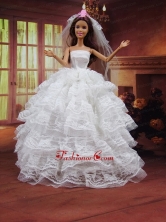 Romantic Wedding Dress To Quinceanera Doll With Ruffled Layers Babidf404for