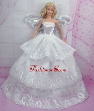 Romantic Wedding Dress With Embroidery Made To Fit The Quinceanera Doll Babidf166for