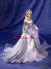 Ruching Elastic Woven Satin Princess Quinceanera Doll Dress Babidf018for
