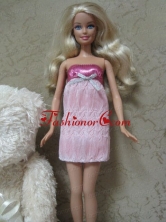 Sexy Short Mini-length Dress With Sequin Made To Fit The Quinceanera Doll Babidf143for